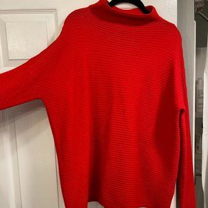 Red mockneck sweater